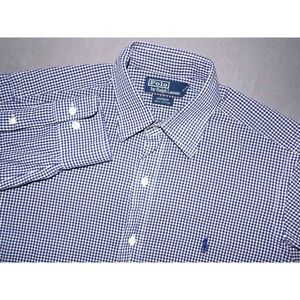 Polo Ralph Lauren ANDREW 100% Cotton Check Button Up Dress Shirt Men's 15-34/35